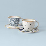 Lenox 893810 Blue Bay 4-Piece Teacup & Saucer Set