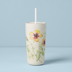 Lenox 894267 Bamboo Cold Cup Tumbler With Straw