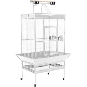 Prevue Hendryx PP-3153C Large Select Wrought Iron Play Top Bird Cage - Chalk White