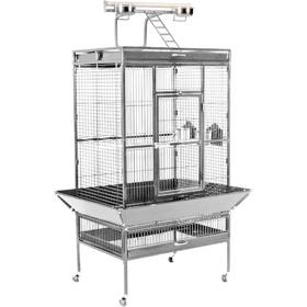 Prevue Hendryx PP-3153W Large Select Wrought Iron Play Top Bird Cage - Pewter