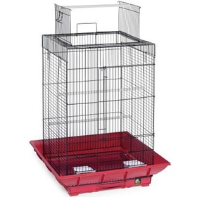 Prevue Hendryx PP-851R/B Clean Life Play Top Bird Cage - Red & Black