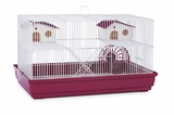 Prevue Hendryx PP-SP2060R Deluxe Hamster & Gerbil Cage - Bordeaux Red