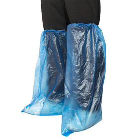 TOPTIE Disposable PE Long Shoe Covers Boot Covers Thickened Anti-Slip Waterproof Overshoe Rainy Day