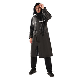 TOPTIE Long Lightweight Raincoat with Hood, High Visibility Rain Poncho for Outdoor Emergency