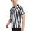 TOPTIE Men's Official V-Neck Referee Shirt Set, Officiating Black & White Striped Umpire Jersey, Hat and Metal Whistle