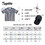 TOPTIE Men's Official V-Neck Referee Shirt Set, Officiating Black & White Striped Umpire Jersey, Hat and Metal Whistle