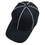 TOPTIE Sporting Goods Official Referee Hat Black with White Stripe, Adjustable Black Ball Cap
