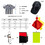 TOPTIE 6PCS Quarter Zipper Referee Shirt Set Striped Umpire Jersey Cap and Whistle Yellow Red Penalty Flag Referee Wallet
