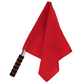 TOPTIE Red Linesman Referee Flags, Hook & Loop Polyester Red Flag, Stainless Steel Flagploe and Sponge handle, for Soccer, Volleyball, Football, and Sports Competition