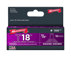 Arrow Fastener 186 3/8" T18 Staples - 5 Packs 1000 Per Pack