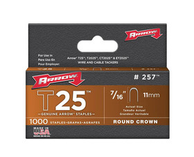 Arrow Fastener 257 7/16" T25 Staples - 5 Packs 1000 Per Pack