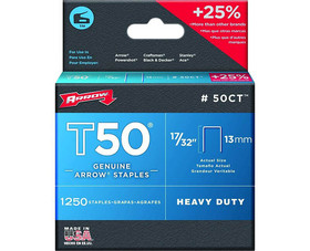Arrow Fastener 50CT-24 T50 Staples - Ceiling Tile - 4 Packs 1250 Per Pack