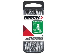Arrow Fastener RSA3/16 3/16" Aluminum Rivets - 1/8" Range - 25 PCS.