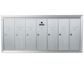 Auth Chimes 12507HA ANODIZED ALUMINUM, SEVEN COMPARTMENT, FULLY RECESSED VERTICAL APARTMENT STYLE MAILBOX CUT OUT 39-5/8" X 17-3/4" H X 6-3/4" D