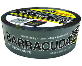 BLUE DOLPHIN TP DUCT BARA BLK SILVER W/BLACK BACKING PROFESSIONAL BARRACUDA DUCT TAPE 1.88" X 60YDS