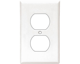 Cooper Wiring Devices 2132W-BOX Single Gang Duplex Receptacle Wall Plate - White Bulk