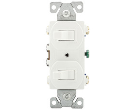 Cooper Wiring Devices 276W-BOX Switch Duplex Combination 3 Way - 15A White