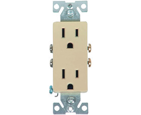 Cooper Wiring Devices 1107V 15 AMP 120 Volt Decorator Duplex Receptacle - Ivory Boxed