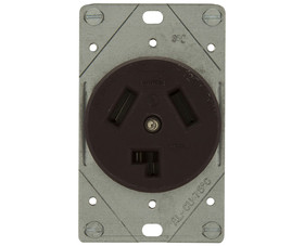 Cooper Wiring Devices 38B-BOX Recp Single Flush 3P 3W Straight - 30A Brown