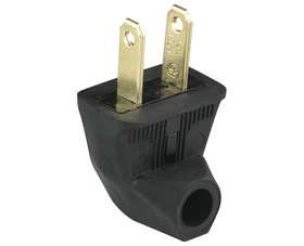 Cooper Wiring Devices 84BK-BOX Plug Angle Rubber 2P 2W Straight - 15A Black