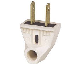 Cooper Wiring Devices 84-6W-BOX Plug Angle Rubber 2P 2W Polar Straight - 15A White