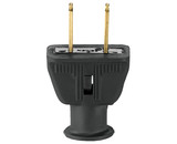 Cooper Wiring Devices 183BK-BOX Plug Rubber 2P 2W Non-Polar Straight - 15A Black