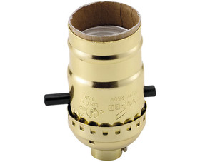Cooper Wiring Devices 940ABD -BOX Push Thru Brass Shell Lamp Socket - Bulk