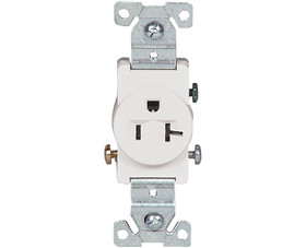 Cooper Wiring Devices 1877W-BOX 20 AMP 120 Volt Single Receptacle - White Boxed