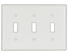 Cooper Wiring Devices 2141W-BOX Three Gang Toggle Thermoset Standard Wallplate - White