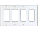Cooper Wiring Devices 2164W-BOX Four Gang Decorator Thermoset Standard Wallplate - White