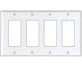 Cooper Wiring Devices 2164W-BOX Four Gang Decorator Thermoset Standard Wallplate - White
