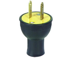 Cooper Wiring Devices 3123BK-BOX Round Straight Plug 2P 2W - 15A Black