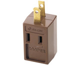 Cooper Wiring Devices 4400B-BOX Three Outlet Cube Adapter - Brown Bulk