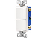 Cooper Wiring Devices 7728W-SP 15 AMP Two Single Pole Decorator Switches - White Boxed