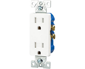 Cooper Wiring Devices TR1107W-BOX 15 AMP Tamper-Resistant Decorator Duplex Receptacle - White Boxed