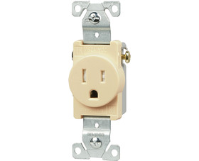 Cooper Wiring Devices TR817V-BOX Single Receptacle Tr - 15A Ivory