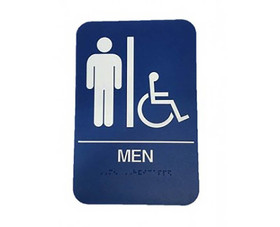 Don-Jo HS-9070-01 9" X 6" Blue Men's Restroom Sign With Braile
