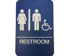 Don-Jo HS-9070-32 9" X 6" Blue Restroom Sign With Braile