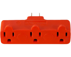Go Green Power GG-03418OR 3 Outlet Adapter - Orange