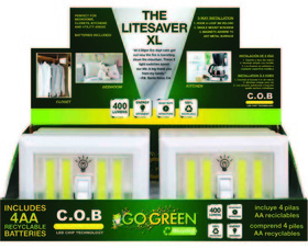 Go Green Power GG-113-SWLTXL 400 Lumens Double COB LED Light Switch - 8 Piece Display