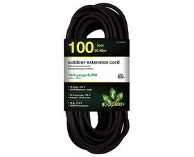 Go Green Power Gg-13700Bk 16/3 100&#039; Black Extension Cord