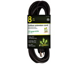 Go Green Power Gg-13708Bk 16/3 8' Black Extension Cord
