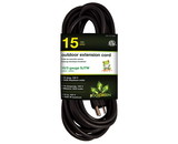 Go Green Power Gg-13715Bk 16/3 15' Black Extension Cord