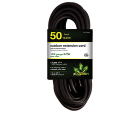 Go Green Power Gg-13750Bk 16/3 50&#039; Black Extension Cord