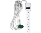 Go Green Power GG-16103M-12 6 Outlet 250 Joules Surge Protector - 12' White Cord