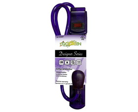 Go Green Power Gg-16103Mdp 6 Outlet Translucent Purple Surge Protector 250 Joules 3&#039; Cord 15Amp Circuit Breaker