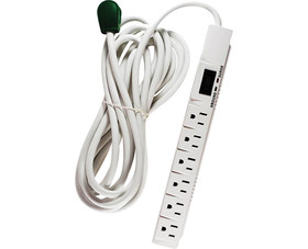 Go Green Power GG-16315-15 6 Outlet Surge 1200 Joules Protector - 15' White Cord