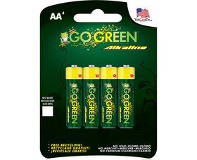 Go Green Power 24001 4 Pack AA Alkaline Batteries