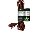 Go Green Power GG-24815 15' 16/2 Gauge Household Extension Cord - Brown