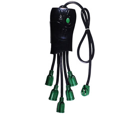 Go Green Power GG-50CT Black 5 Outlet Squid Surge Protector - 250 Joules